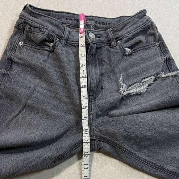 American Eagle Outfitters Gray Distressed Cropped Jeans - Picture 3 of 8